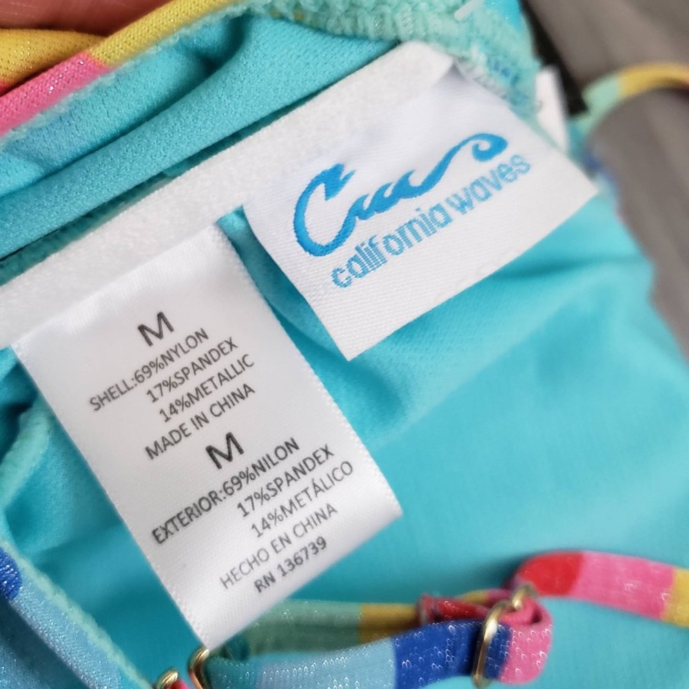 California Wave Shiny Handkerchief Bikini Swim Top - Picture 7 of 9